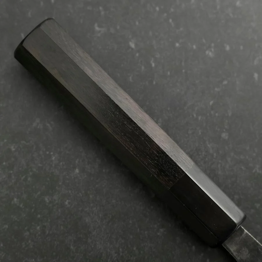 Santoku V-Toku 2 Kurouchi Damast Büffelhorn und Ebenholz Griff 165mm - Image 6