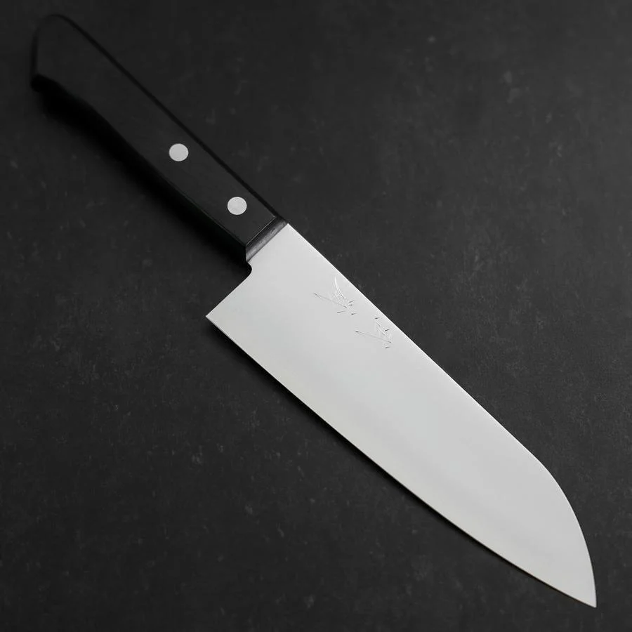 Santoku VG-1 Poliert Dunkelblauer Westlicher Griff 165mm