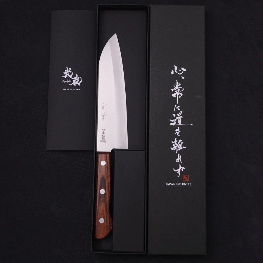 Santoku VG-1 Poliert Westlicher Mahagoni Griff 165mm - Image 8