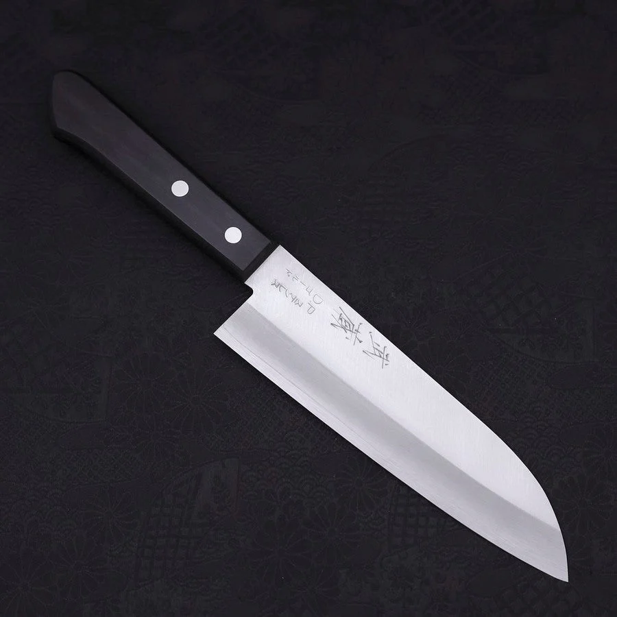 Santoku VG-1 Poliert Schwarzer Westlicher Griff 165mm