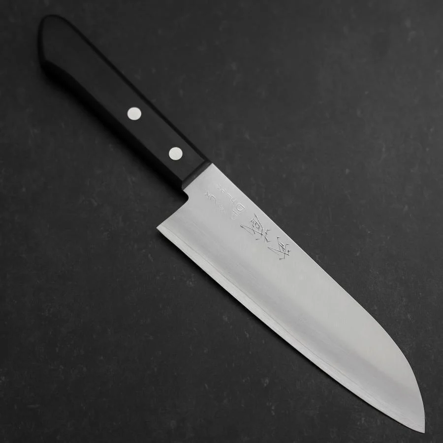 Santoku VG-1 Poliert Schwarzer Westlicher Griff 135mm