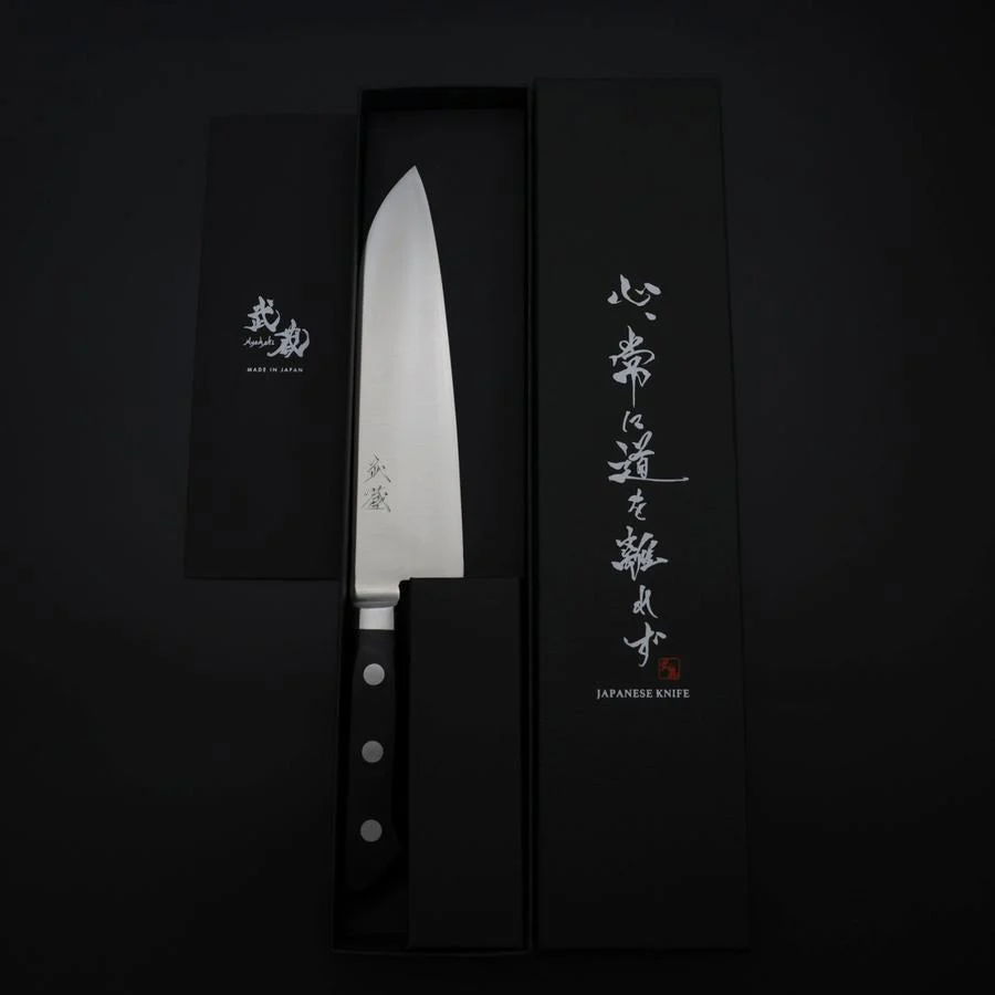Santoku VG-1 Poliert Schwarzer Westlicher Griff 180mm - Image 8