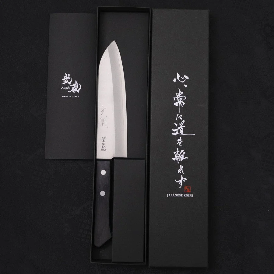 Santoku VG-1 Poliert Schwarzer Westlicher Griff 165mm - Image 8