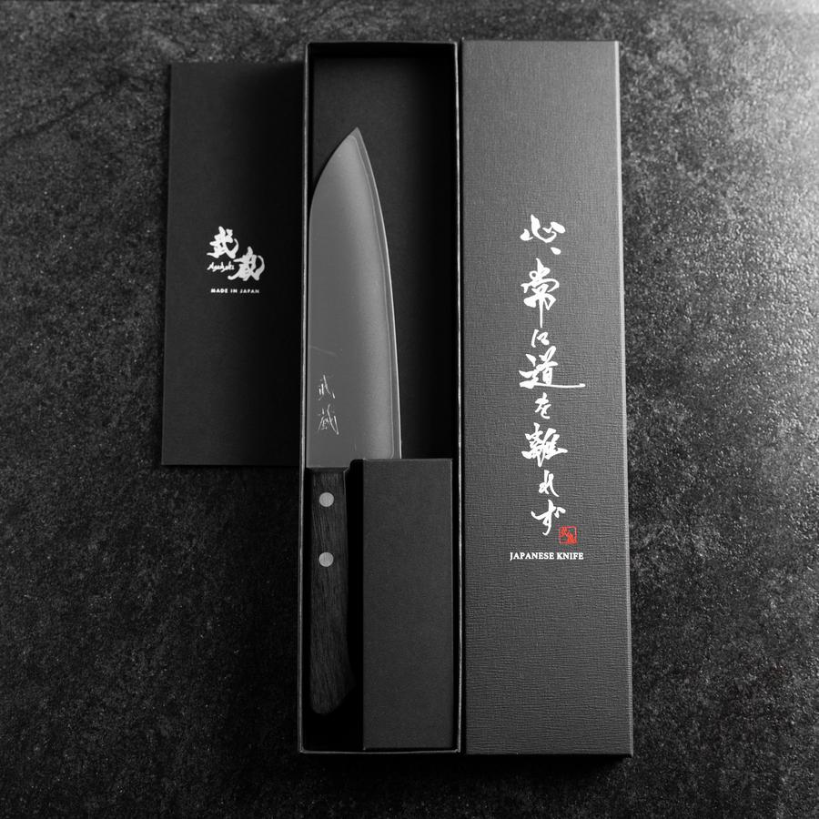 Santoku VG-1 Poliert Schwarzer Westlicher Griff 165mm (Tsuba-nashi) - Image 8