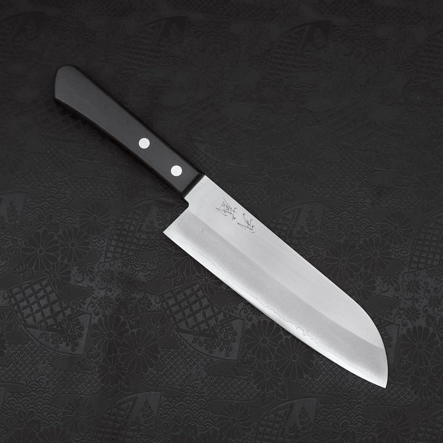 Santoku VG-1 Poliert Schwarzer Westlicher Griff 170mm (Tsuba Nashi)
