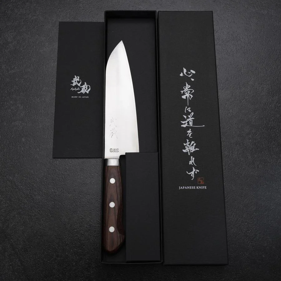 Santoku SLD Poliert Westlicher Mahagoni Griff 165mm - Image 8