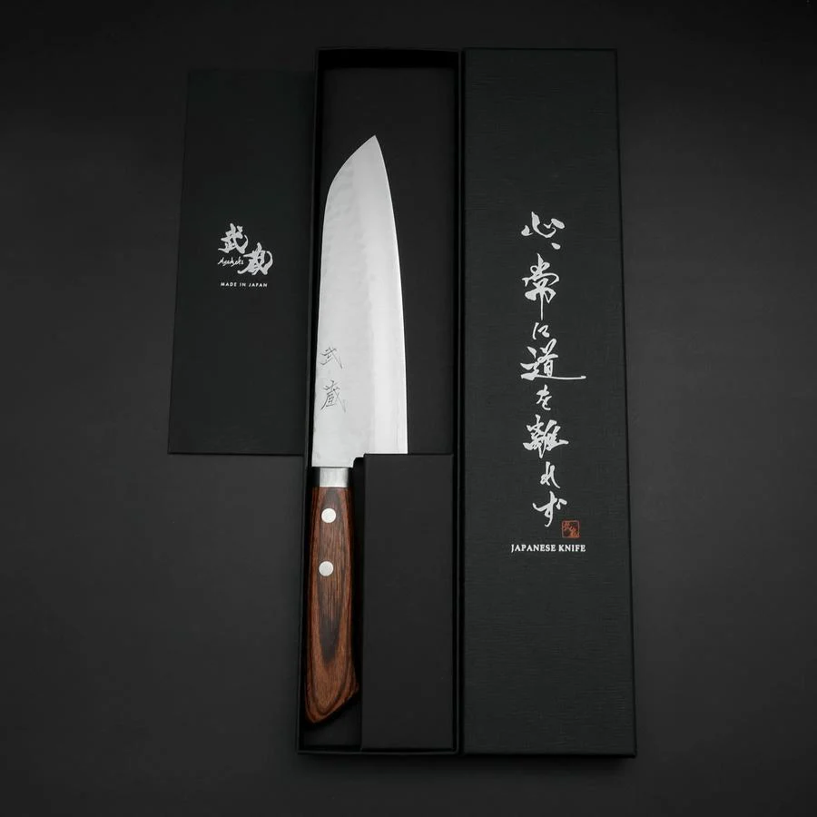 Santoku VG-1 Tsuchime Westlicher Mahagoni Griff 170mm - Image 8