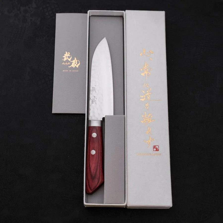 Santoku VG-1 Tsuchime Roter Westlicher Griff 135mm - Image 8