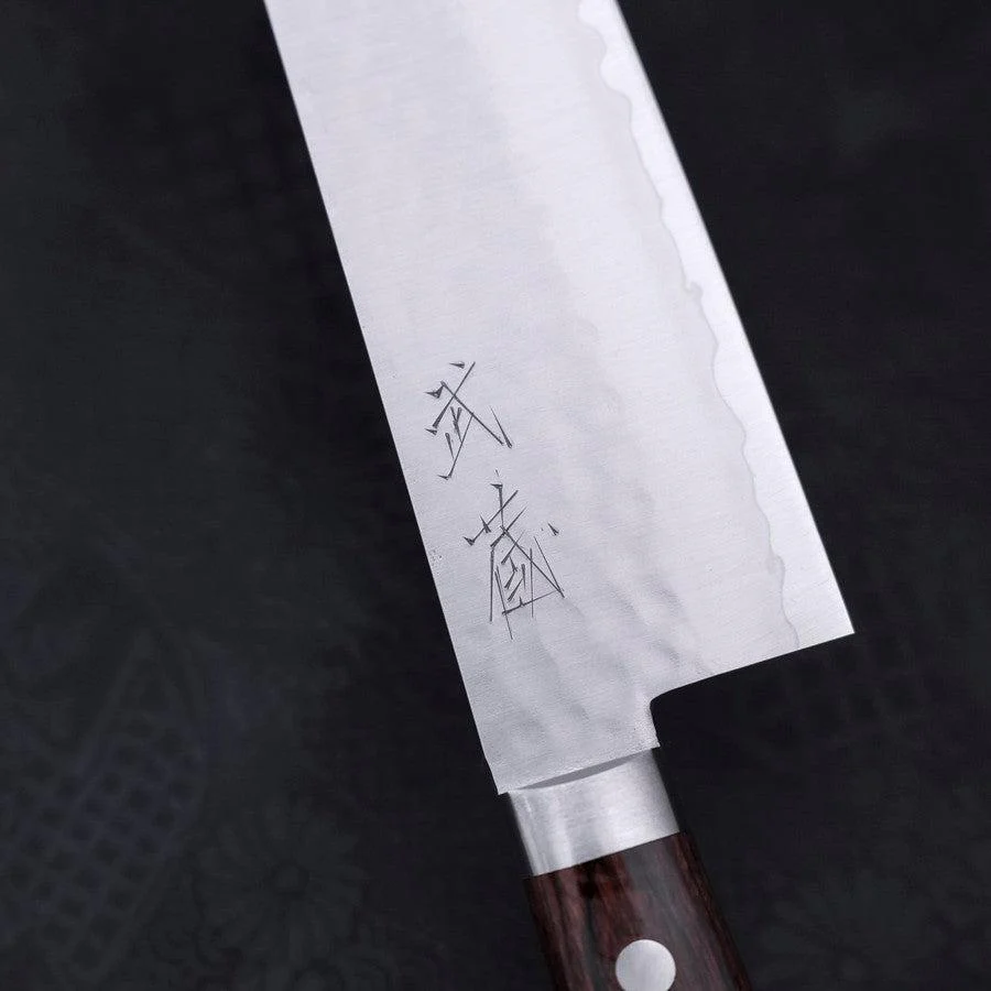 Santoku VG-1 Tsuchime Westlicher Tsuba Mahagoni Griff 165mm - Image 3