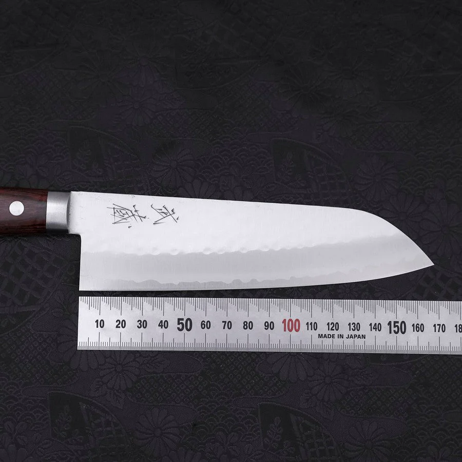 Santoku VG-1 Tsuchime Westlicher Tsuba Mahagoni Griff 165mm - Image 7
