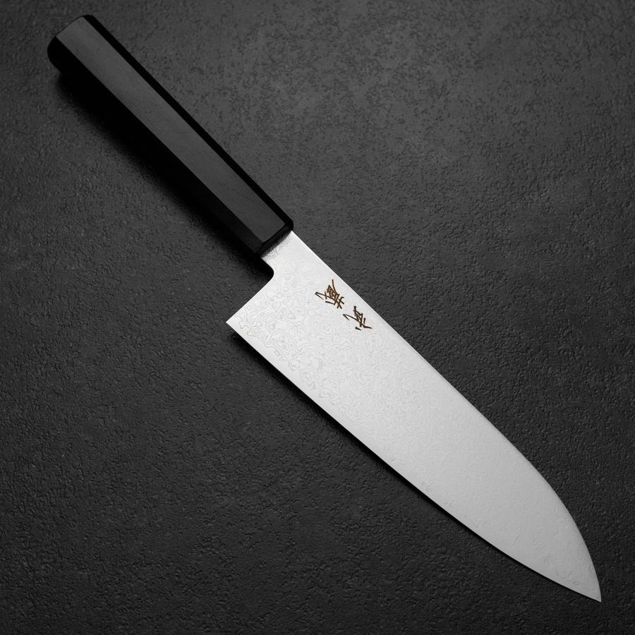 Santoku VG-10 Damast Ebenholz Griff 180mm