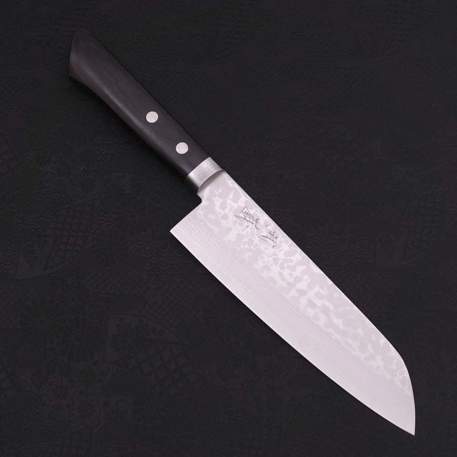 Santoku VG-10 Damast Schwarzer Westlicher Griff 170mm