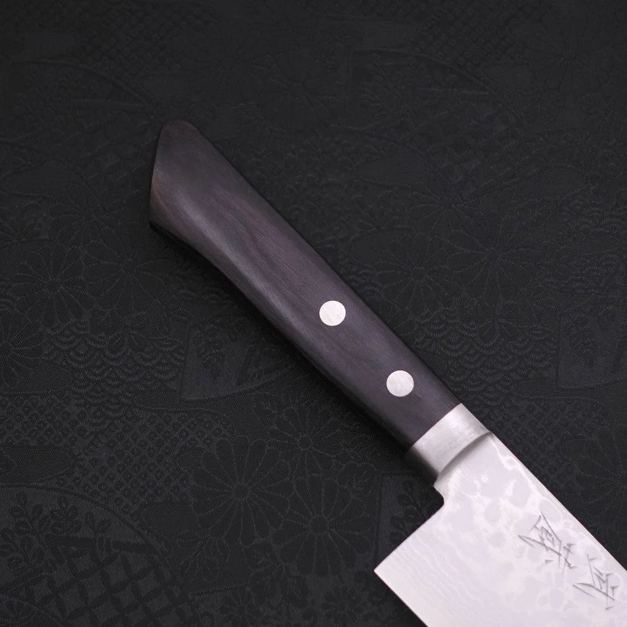 Santoku VG-10 Damast Schwarzer Westlicher Griff 170mm - Image 6