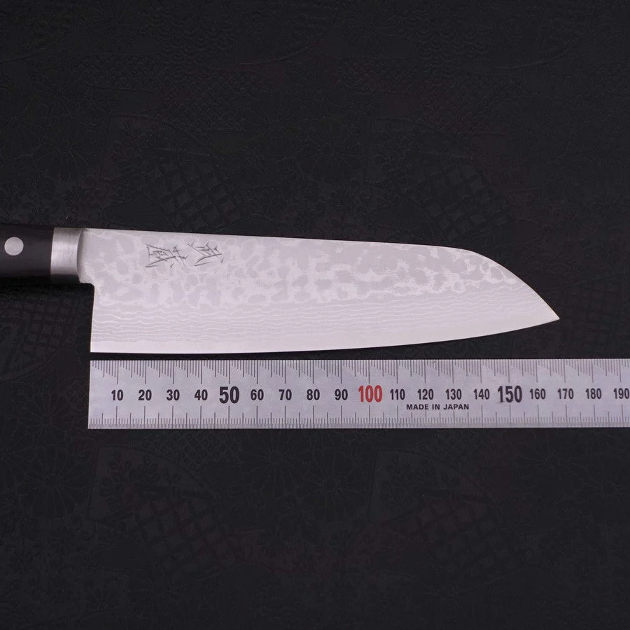 Santoku VG-10 Damast Schwarzer Westlicher Griff 170mm - Image 7
