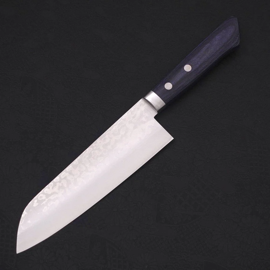 Santoku VG-10 Damast Dunkelblau Westlicher Griff 170mm - Image 2