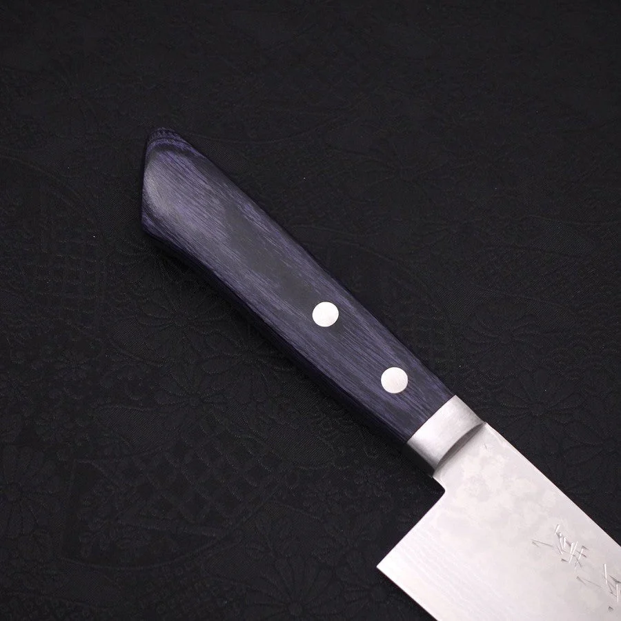 Santoku VG-10 Damast Dunkelblau Westlicher Griff 170mm - Image 6