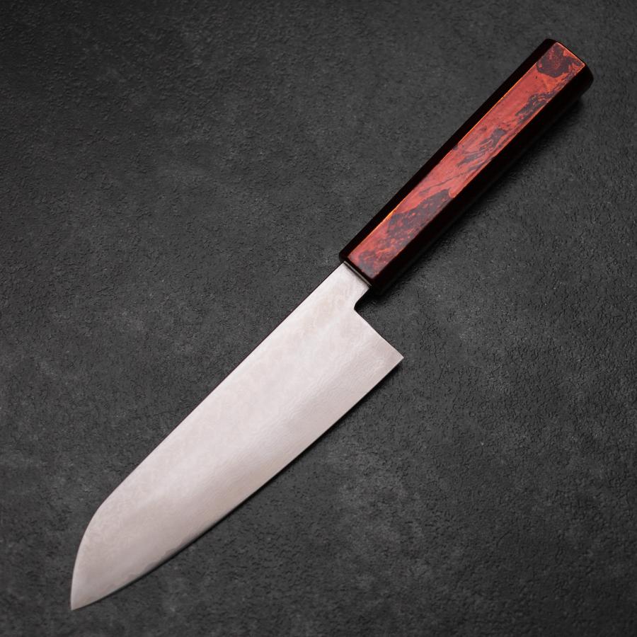 Santoku VG-10 Damast Yamanaka Schwarzer Urushi Griff 165mm - Image 3