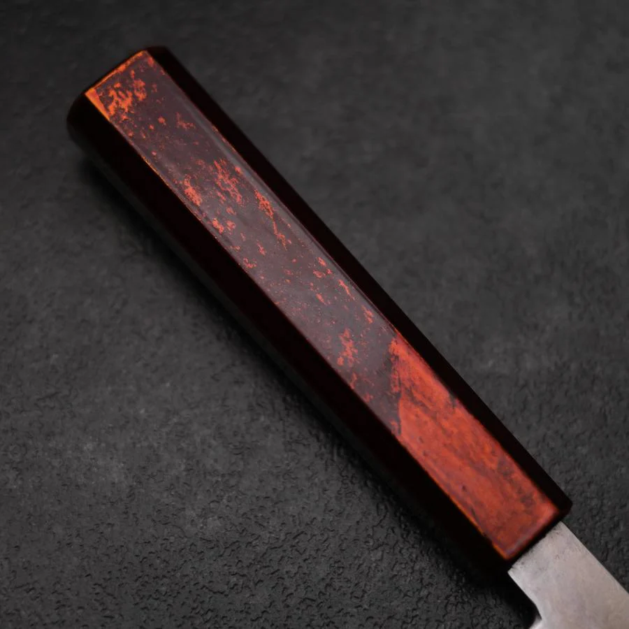 Santoku VG-10 Damast Yamanaka Schwarzer Urushi Griff 165mm - Image 4