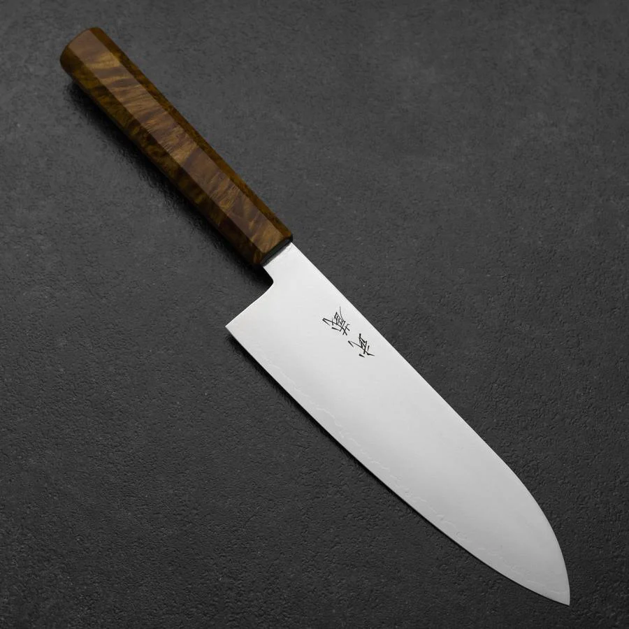 Santoku VG-10 Damast Braun-Gelber Birkenholz Griff 180mm