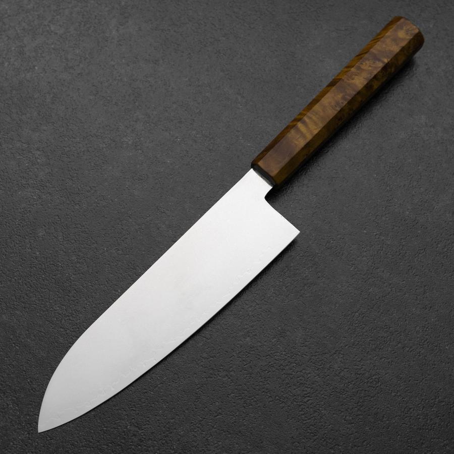Santoku VG-10 Damast Braun-Gelber Birkenholz Griff 180mm - Image 2