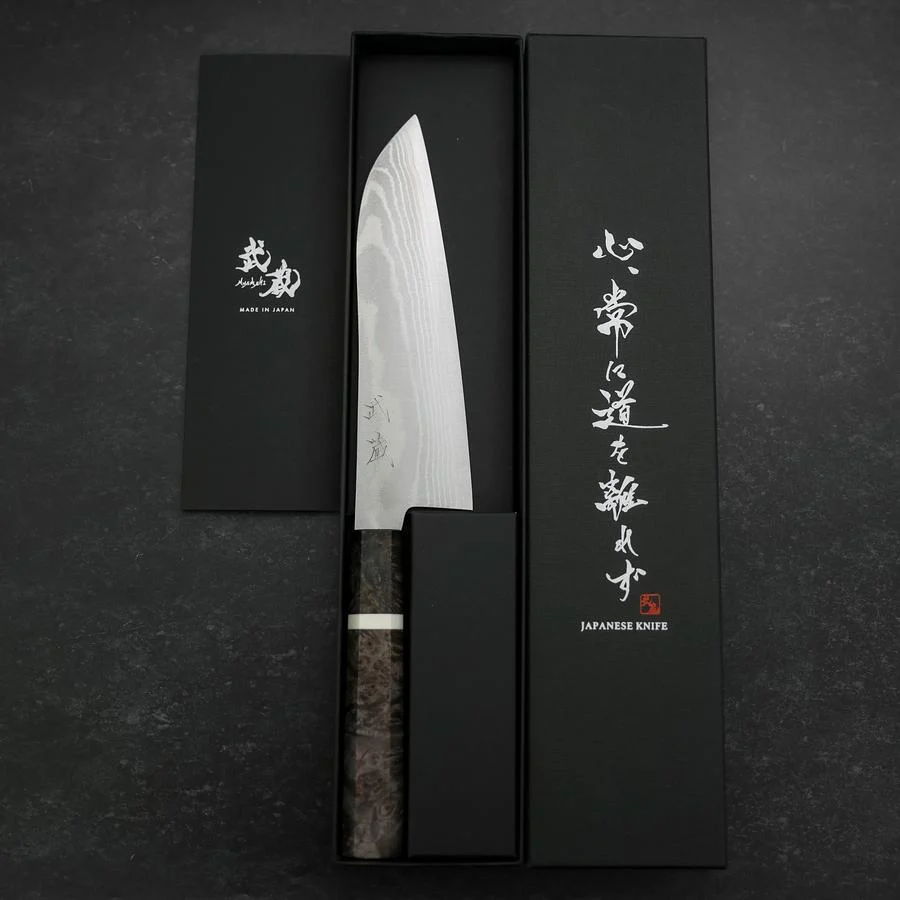 Santoku VG-10 Damast Ahornholz Griff 180mm - Image 8