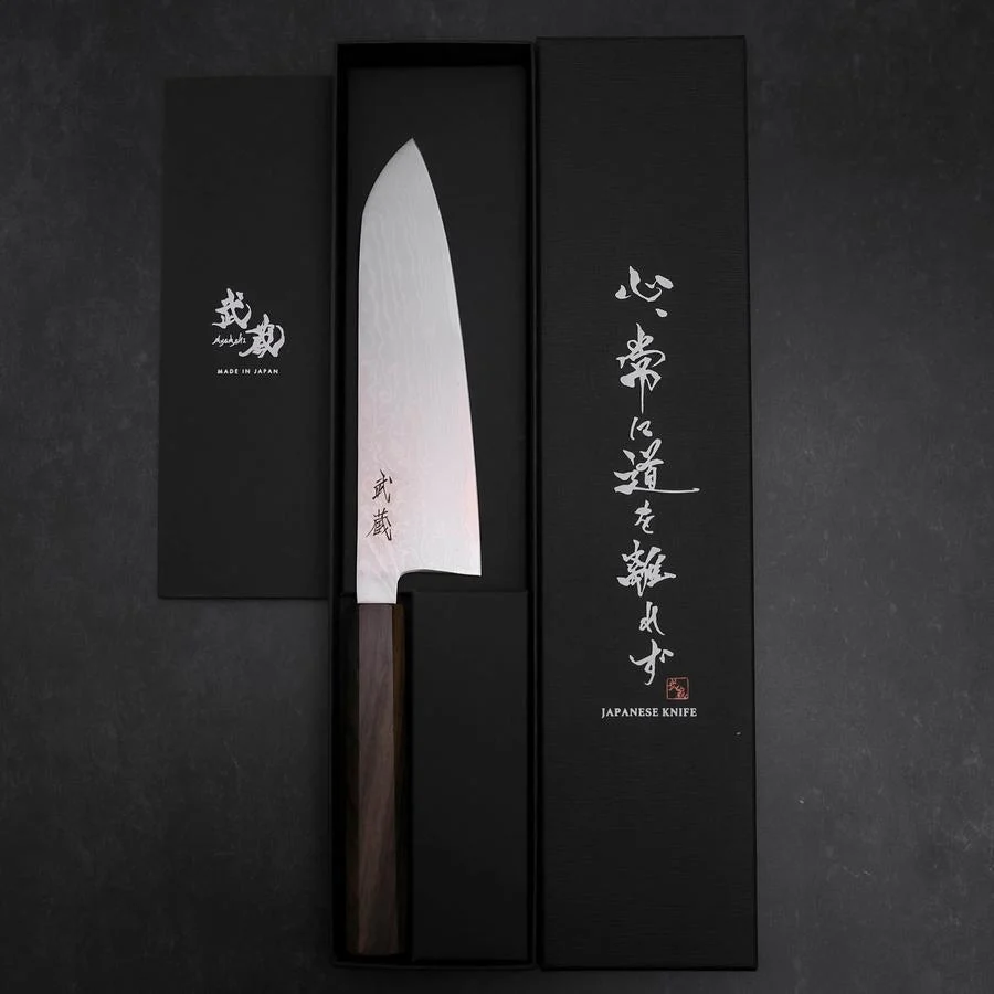 Santoku VG-10 Damast Eschenholz Griff 165mm - Image 8