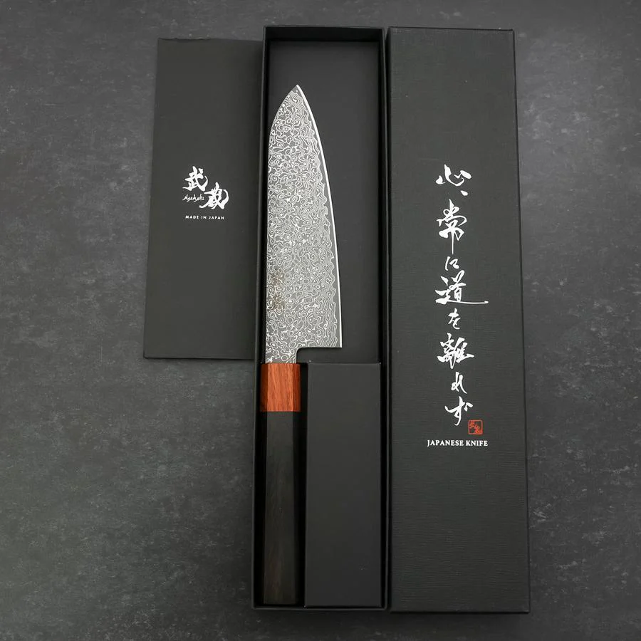 Santoku VG-10 Damast Rosen-und Ebenholz Griff 165mm - Image 8