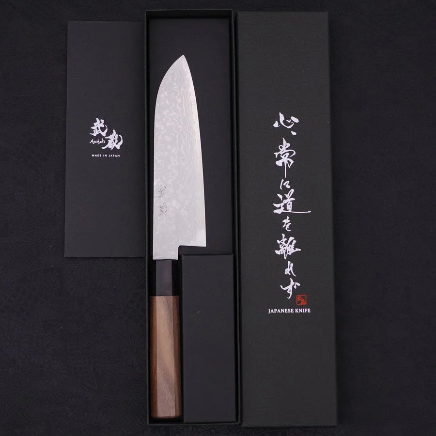 Santoku VG-10 Damast Walnussholz Griff 165mm - Image 8