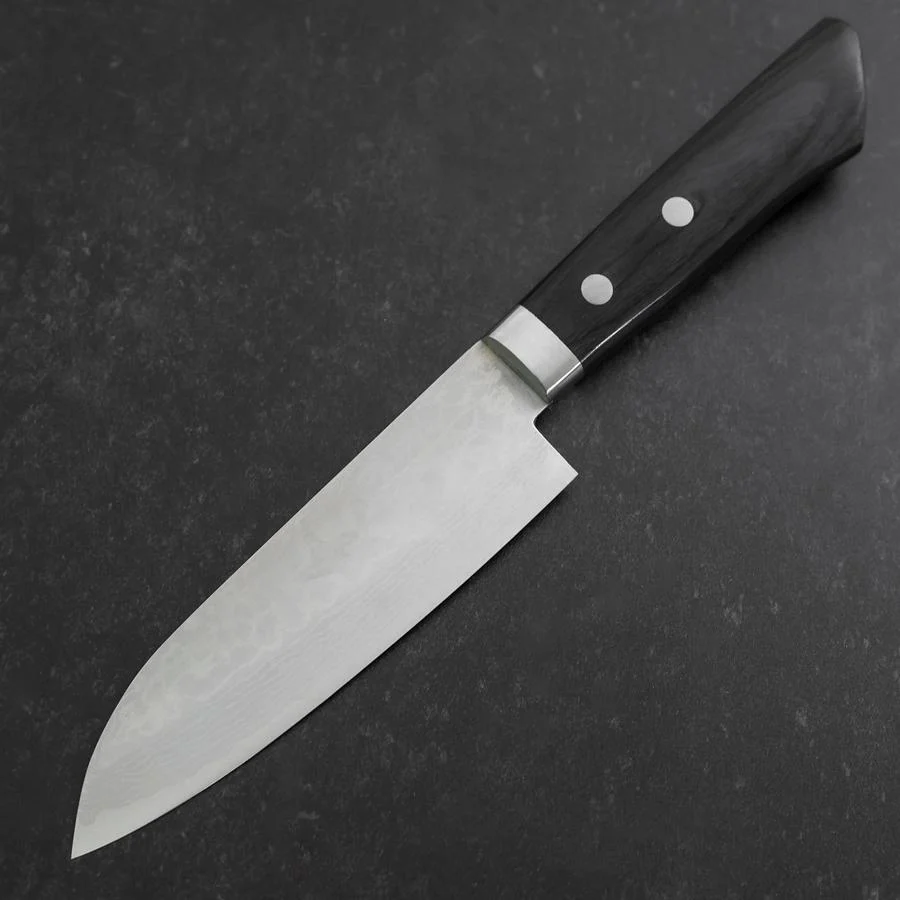 Santoku VG-10 Damast Dunkelblauer Westlicher Griff 135mm - Image 2
