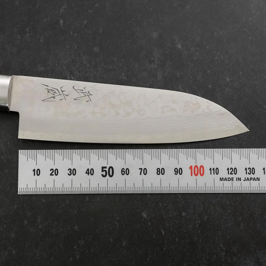 Santoku VG-10 Damast Dunkelblauer Westlicher Griff 135mm - Image 7