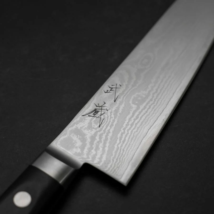 Santoku VG-10 Damast Schwarzer Westlicher Kirschholz Griff 175mm - Image 3