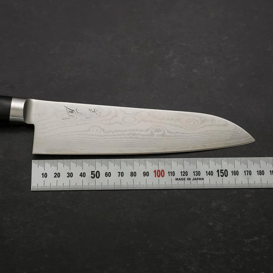 Santoku VG-10 Damast Schwarzer Westlicher Kirschholz Griff 175mm - Image 7