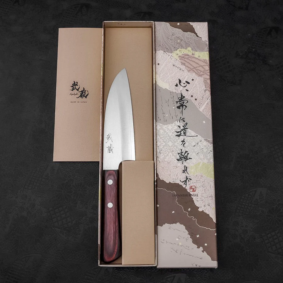 Santoku VG-10 Poliert Rot-Schwarzer Westlicher Griff 150mm - Image 8