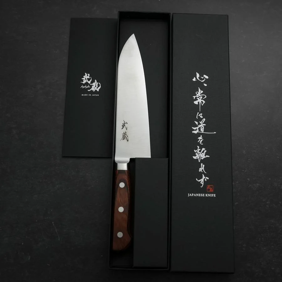 Santoku VG-10 Poliert Westlicher Mahagoni Griff 180mm - Image 8
