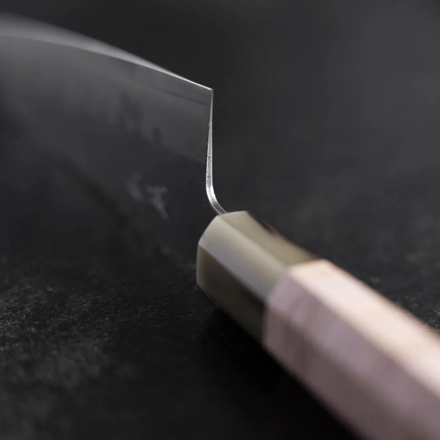 Santoku VG-10 Poliert Sakura Hell-Rosa Büffelhorn und Ahornholz Griff 175mm - Image 4
