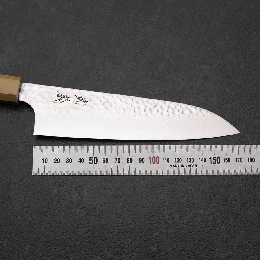 Santoku VG-10 Tsuchime Damast Olivenholz Griff 165mm - Image 7