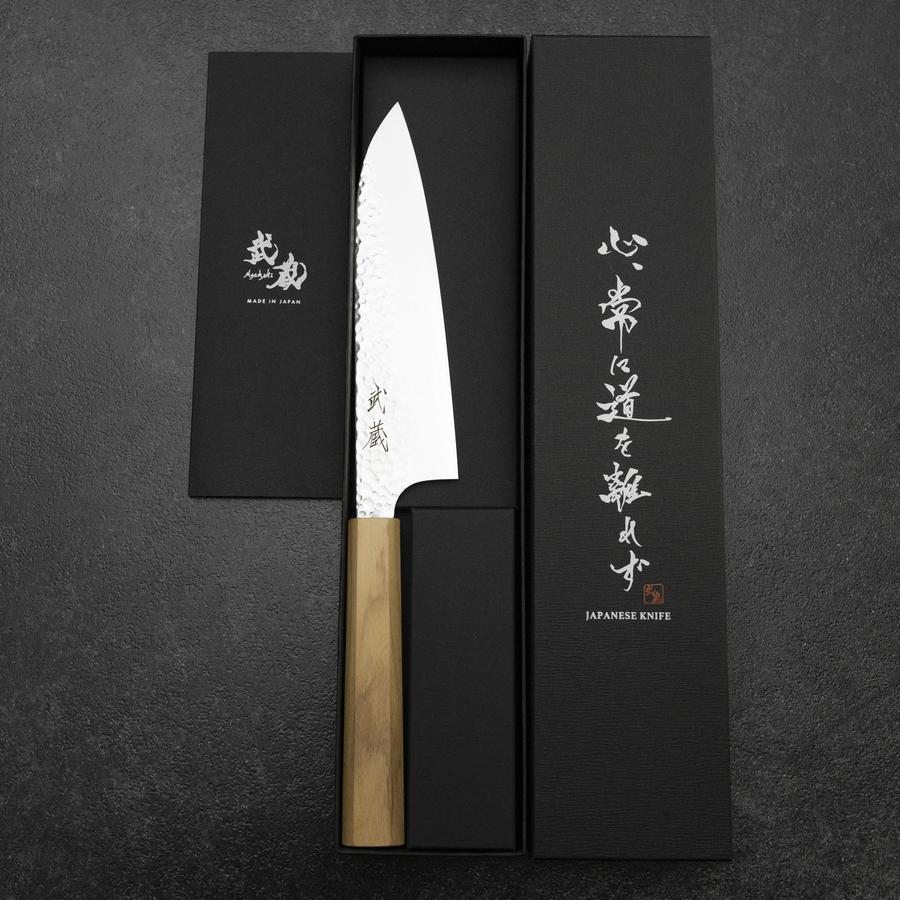 Santoku VG-10 Tsuchime Damast Olivenholz Griff 165mm - Image 8