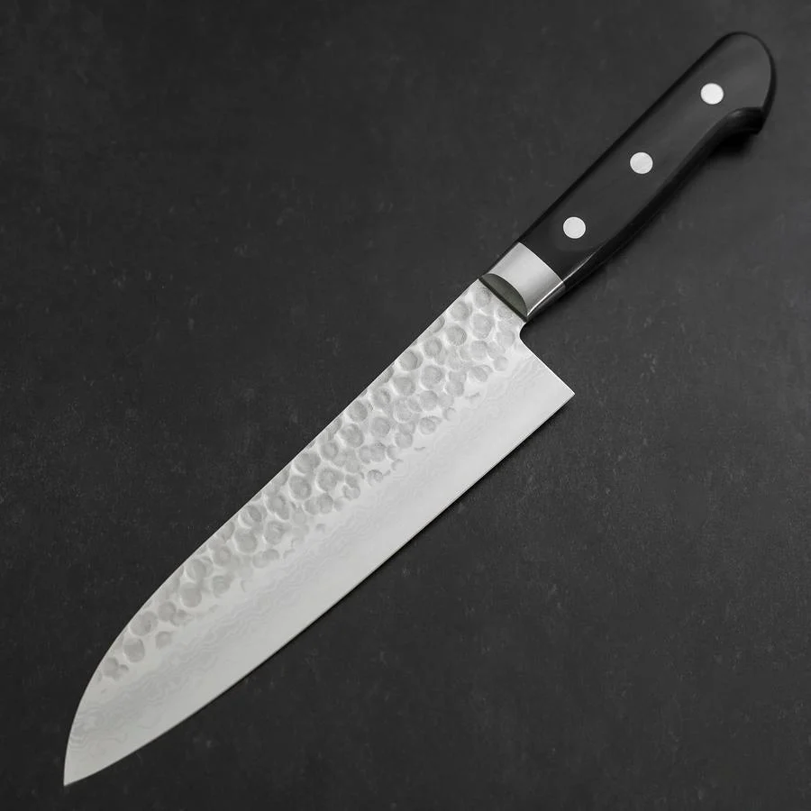 Santoku VG-10 Tsuchime Damast Schwarzer Westlicher Griff 180mm - Image 2
