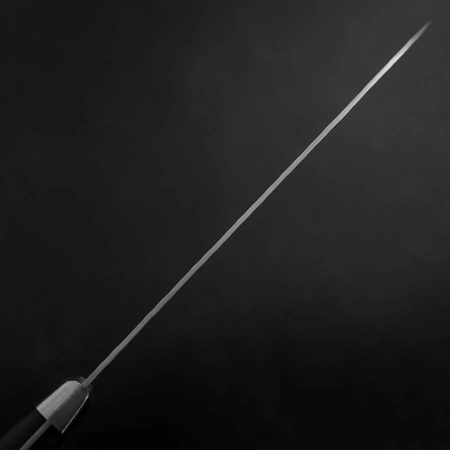 Santoku VG-10 Tsuchime Damast Schwarzer Westlicher Griff 180mm - Image 5
