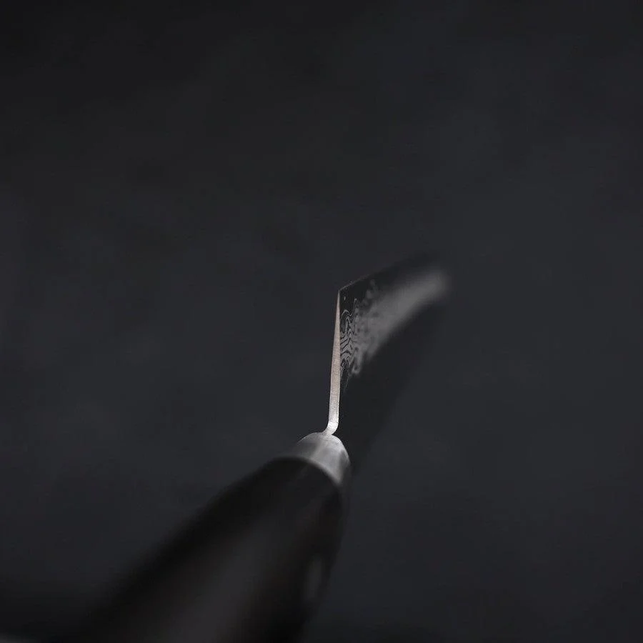Santoku VG-10 Tsuchime Damast Schwarzer Westlicher Griff 180mm - Image 4