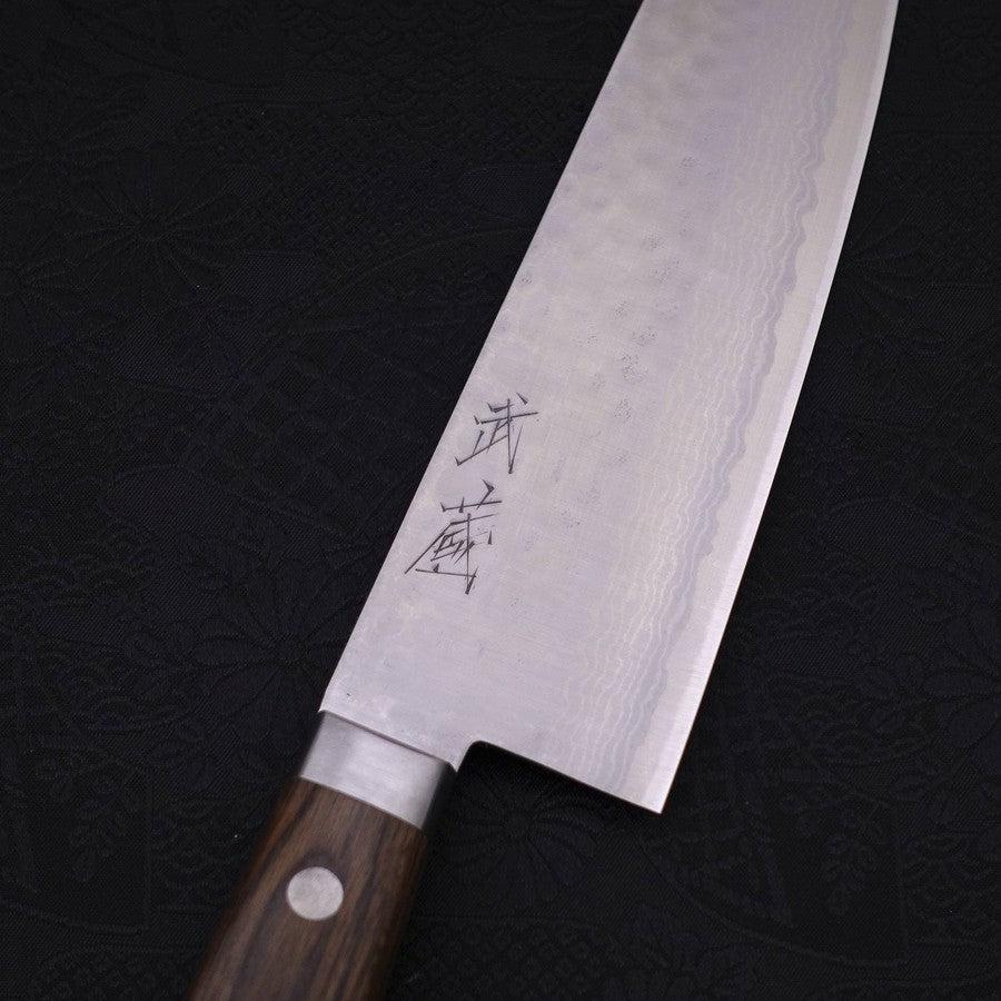 Santoku VG-10 Tsuchime Damast Brauner Westlicher Griff 170mm - Image 3