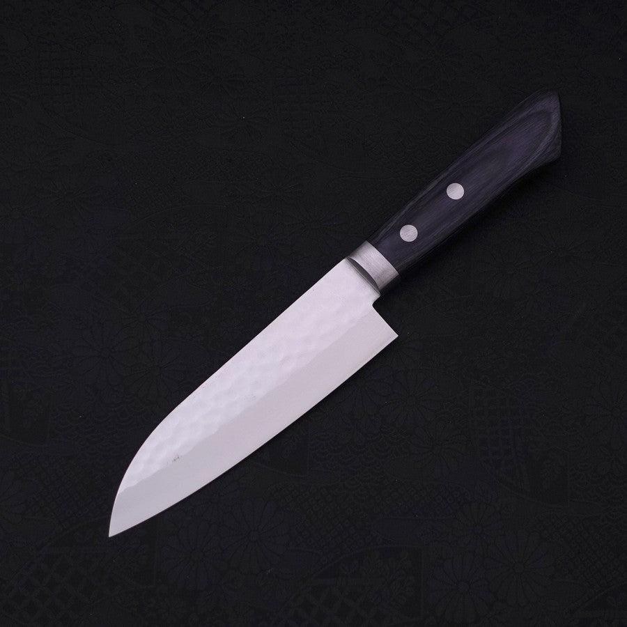 Santoku VG-10 Tsuchime Damast Dunkelblauer Westlicher Griff 130mm - Image 2