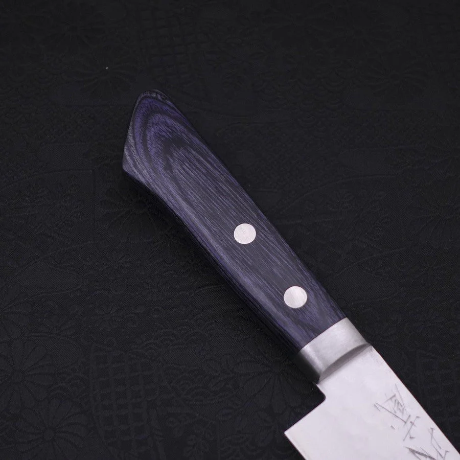 Santoku VG-10 Tsuchime Damast Dunkelblauer Westlicher Griff 130mm - Image 6