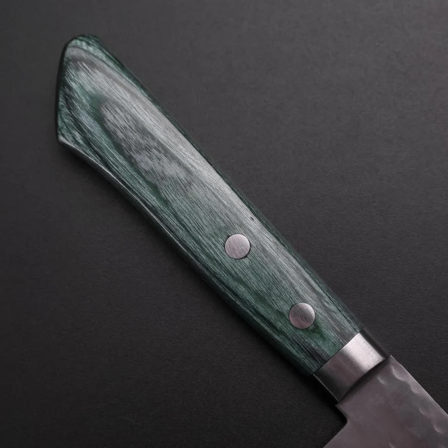Santoku VG-10 Tsuchime Damast Westlicher Grüner Griff 170mm - Image 6