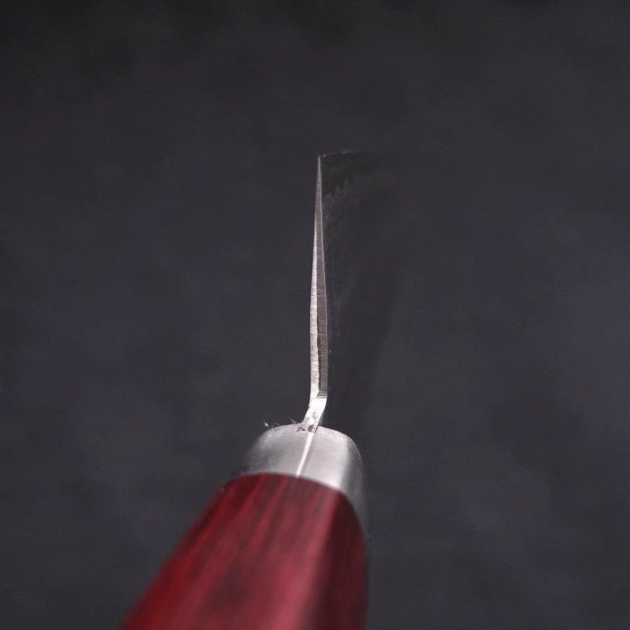 Santoku VG-10 Tsuchime Damast Roter Westlicher Griff 170mm - Image 4