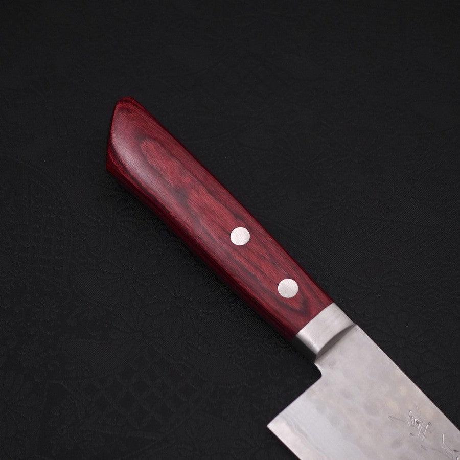 Santoku VG-10 Tsuchime Damast Roter Westlicher Griff 170mm - Image 6