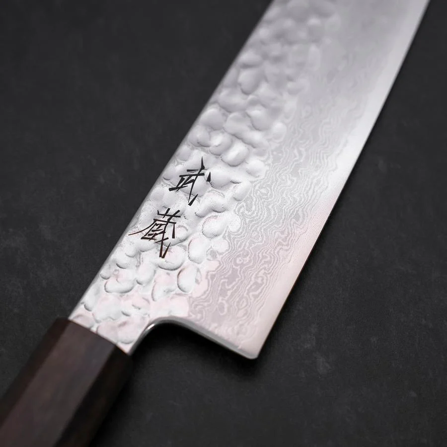 Santoku VG-10 Tsuchime Damast Eschenholz Griff 180mm - Image 3
