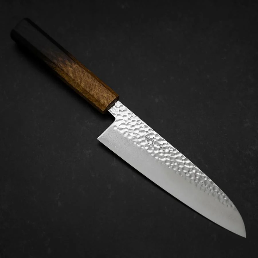 Santoku VG-10 Tsuchime Damast Yaki Urushi Griff 180mm