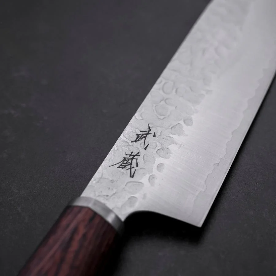 Santoku VG-10 Tsuchime Runder Mahagoni Griff 165mm - Image 3