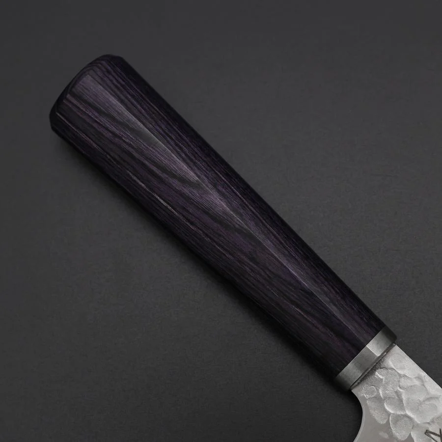 Santoku VG-10 Tsuchime Lila Runder Mahagoni Griff 165mm - Image 6